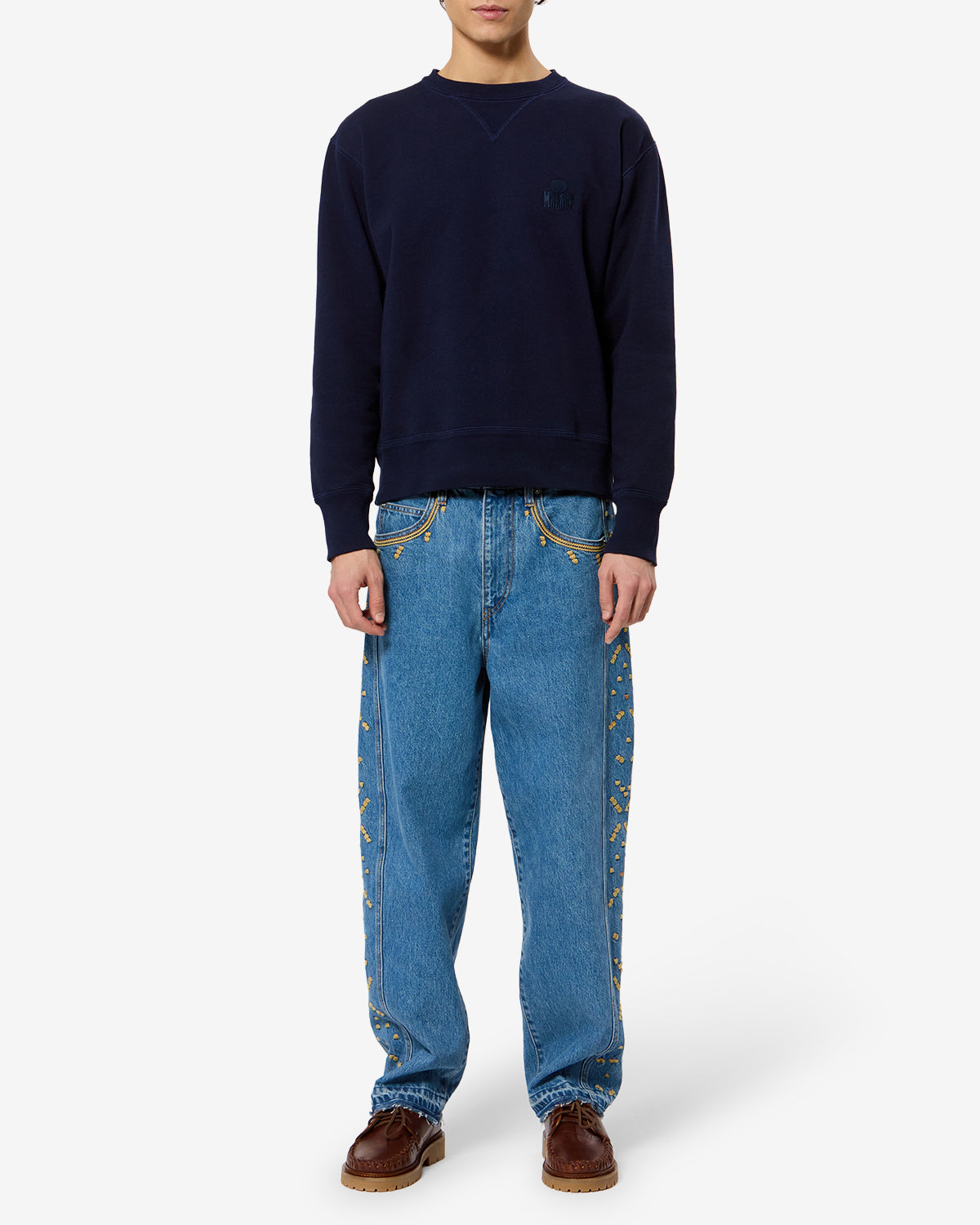 Isabel Marant Mike SW0030 sweatshirt bleu marine coton