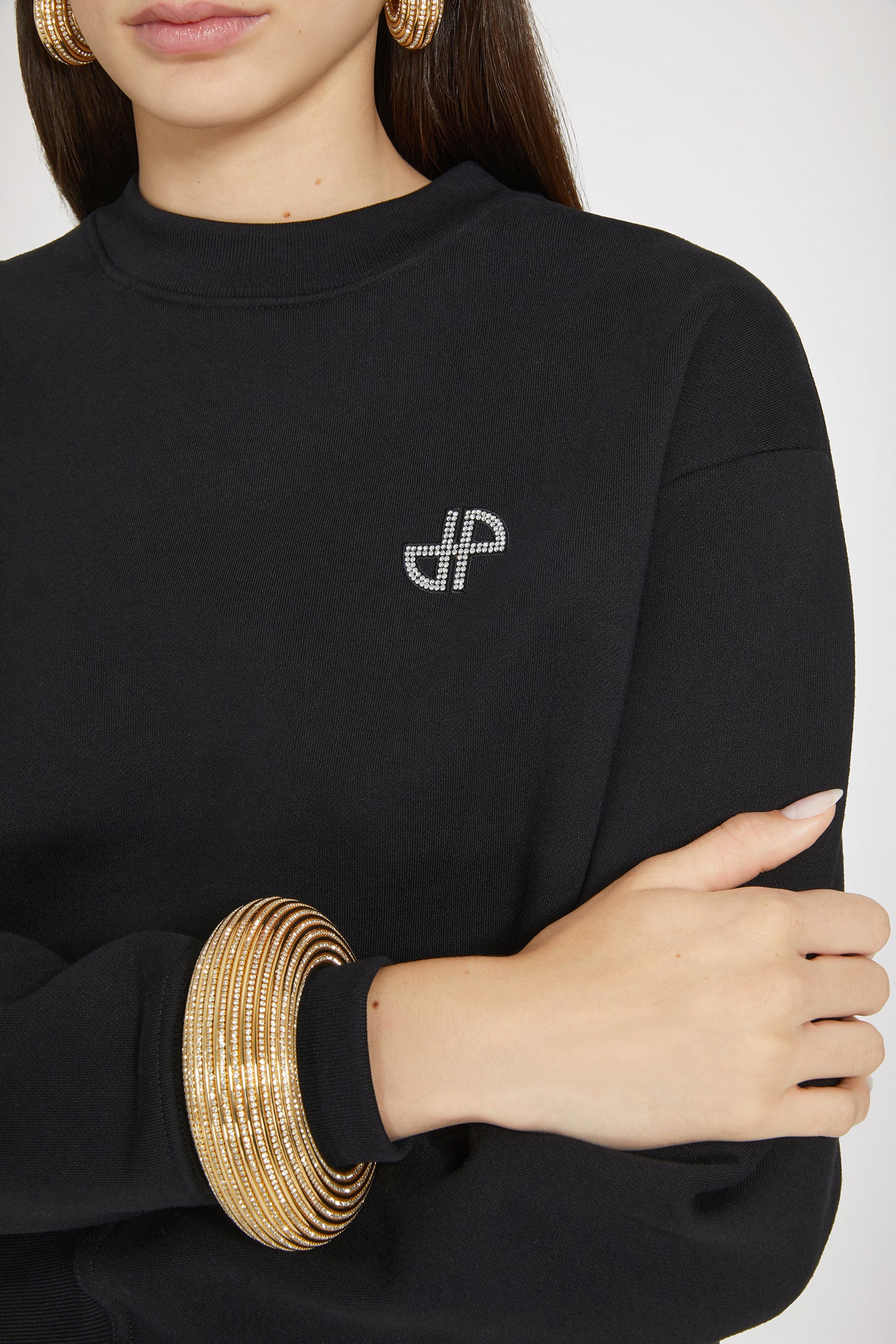 Patou JE114 sweat noir coton bio cristal JP