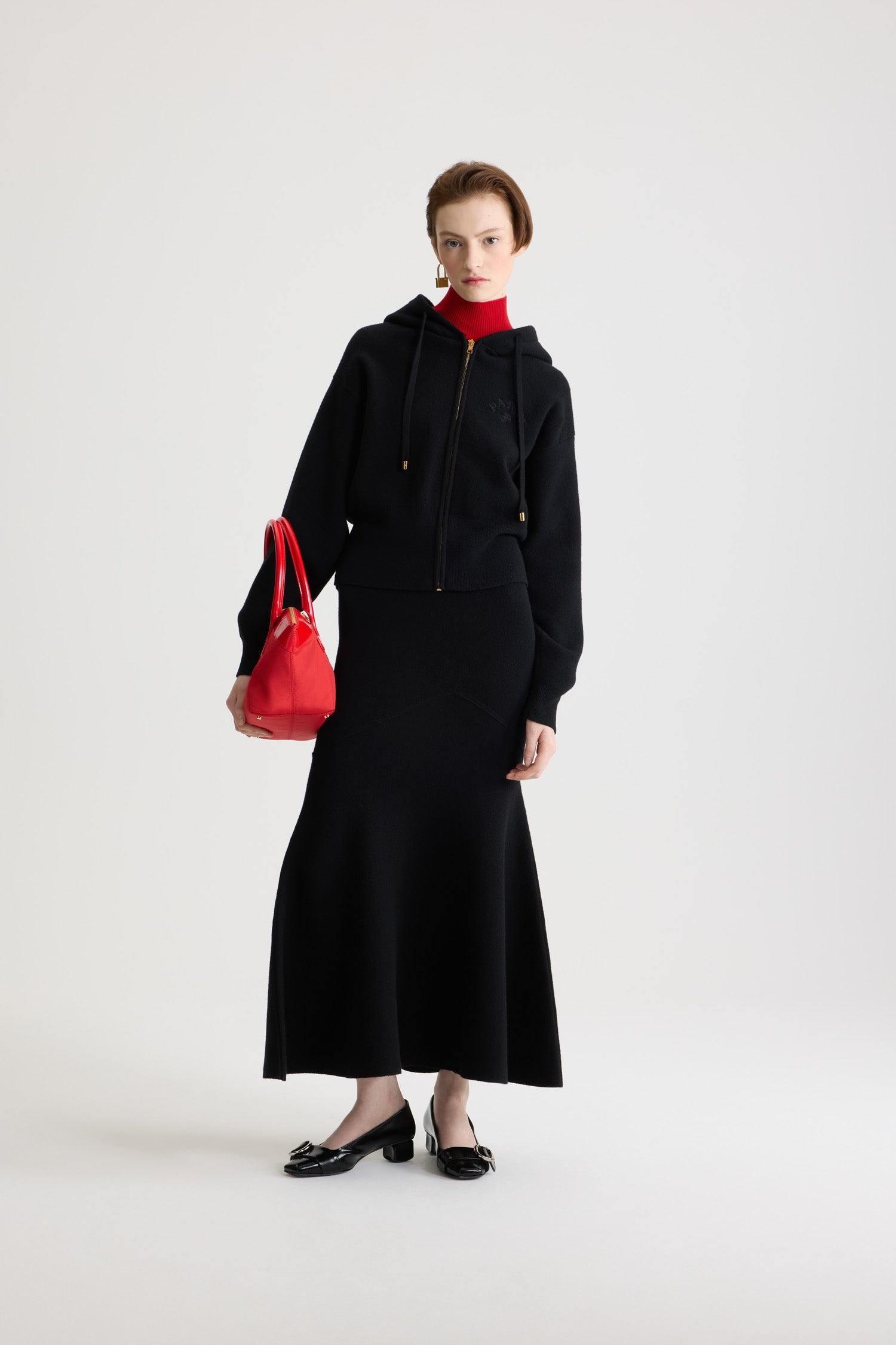 Patou KN295 hoodie laine cachemire noir taille M