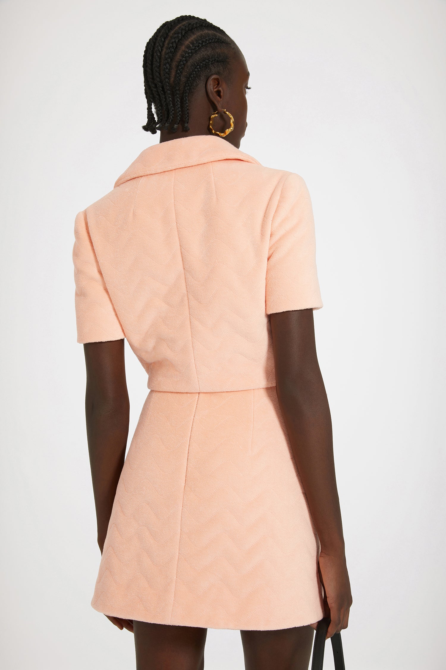 Patou JA036 veste cropped matelassée abricot
