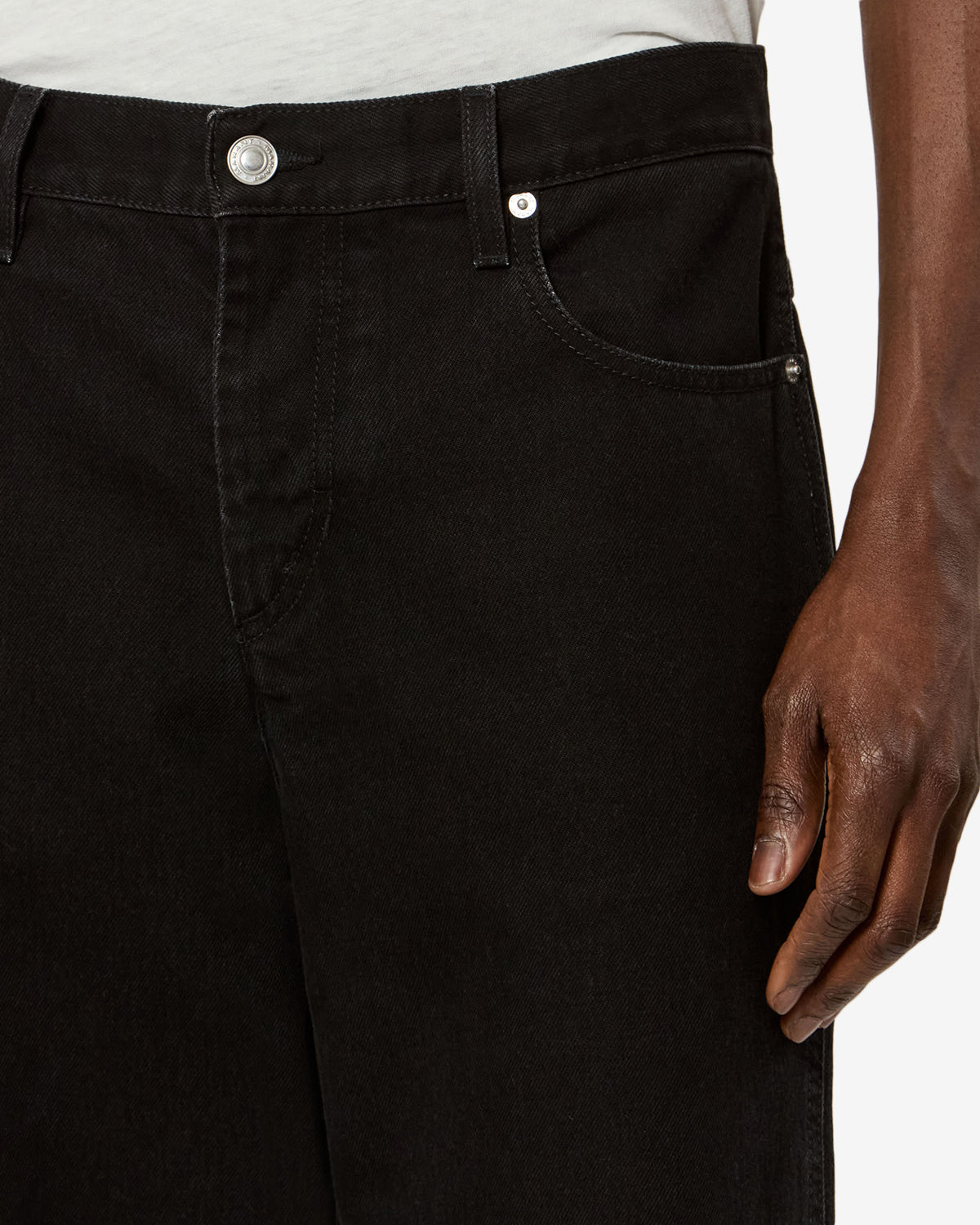 Isabel Marant Jorjey jean loose noir délavé coton