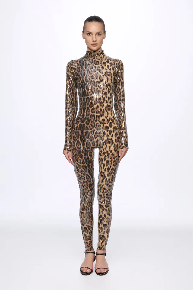 ATU Body Couture Catsuits combinaison léopard sequins S