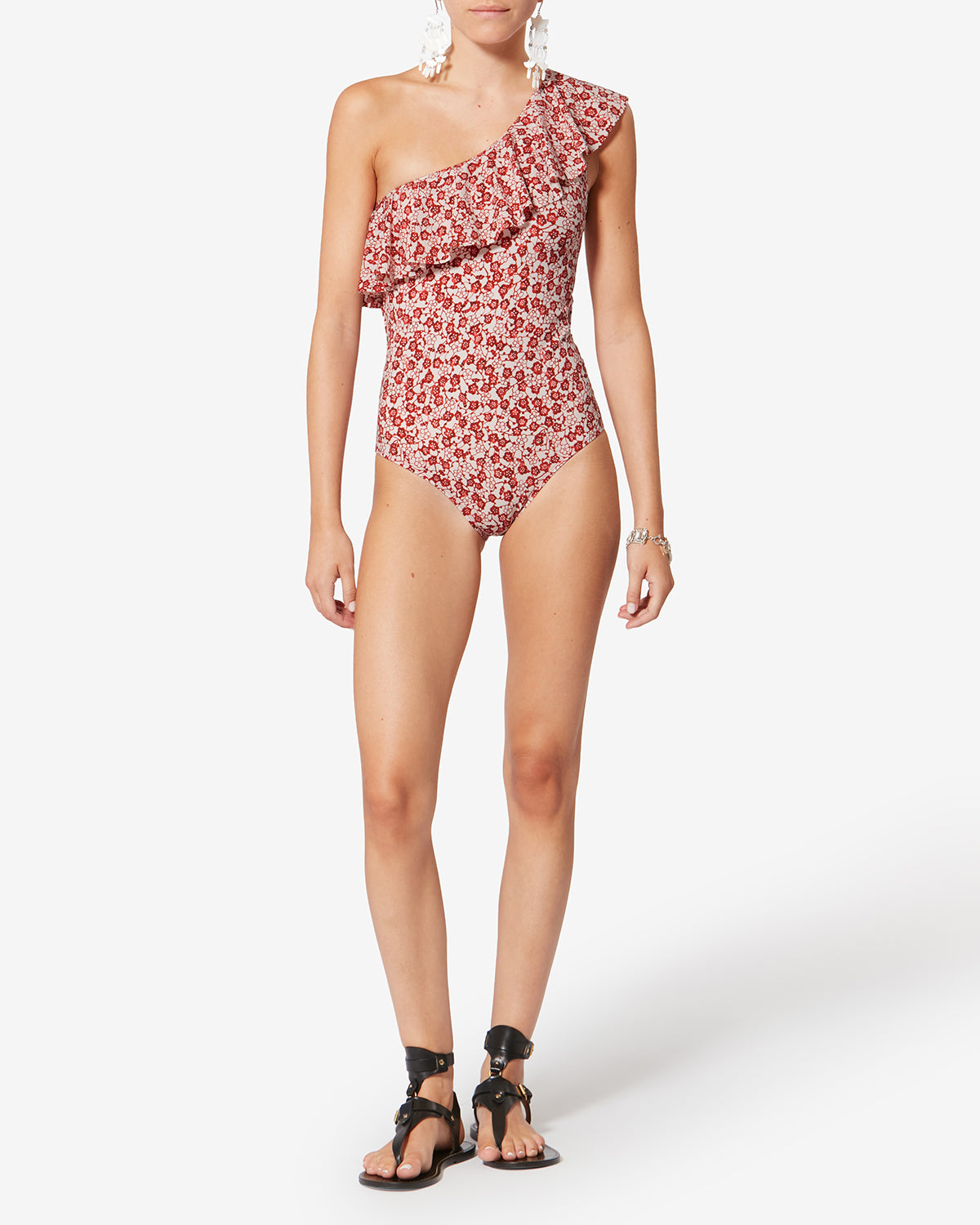 Isabel Marant Sicilya maillot 1 pièce rouge floral