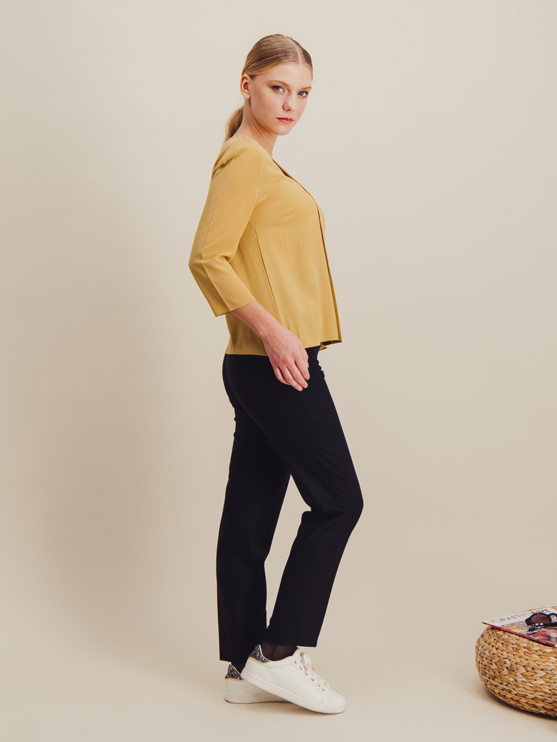 Anahide Saint André Kondo chemisier soie jaune taille 38