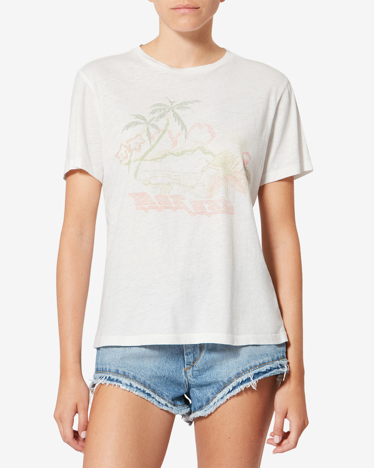 Isabel Marant Zewel t-shirt coton écru-orange