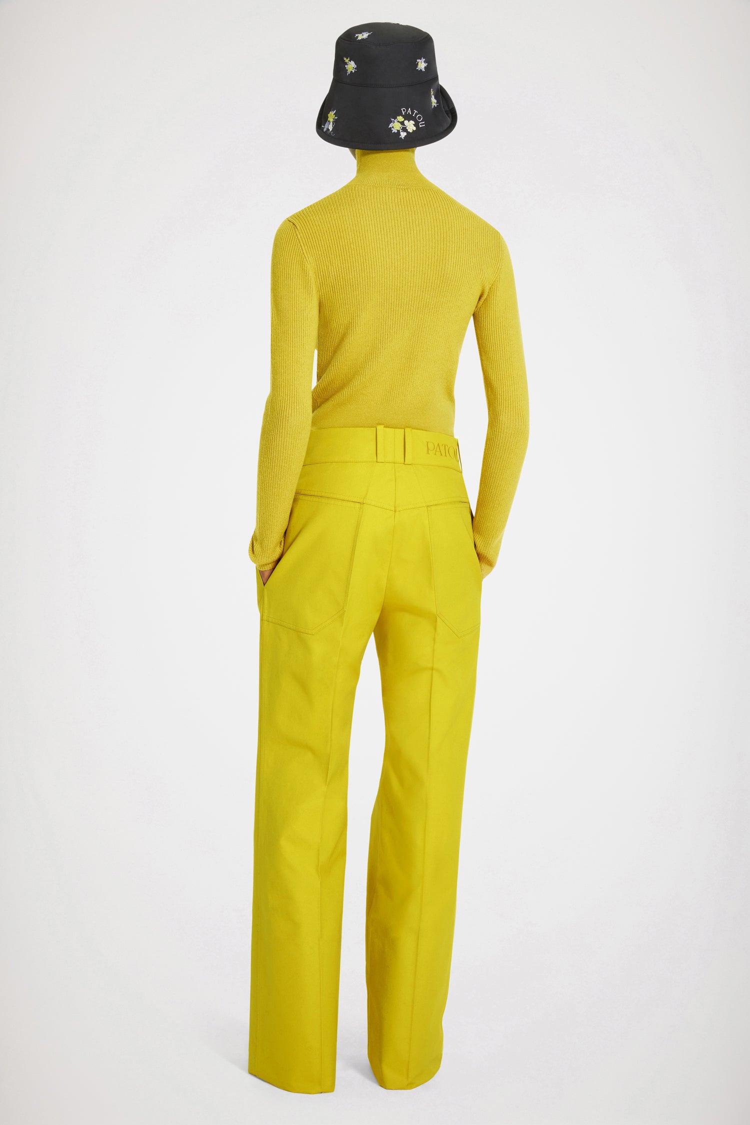 Patou H22TR0230124210A pantalon evase coton bio Absinthe