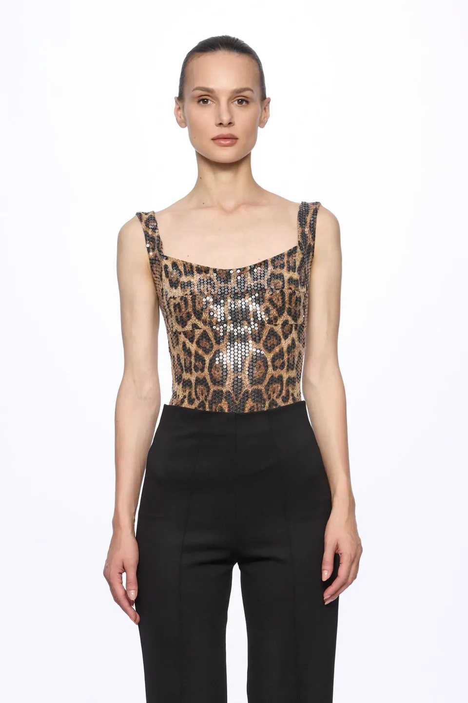 ATU Body Couture Bodysuits Body Léopard Corset à Sequins