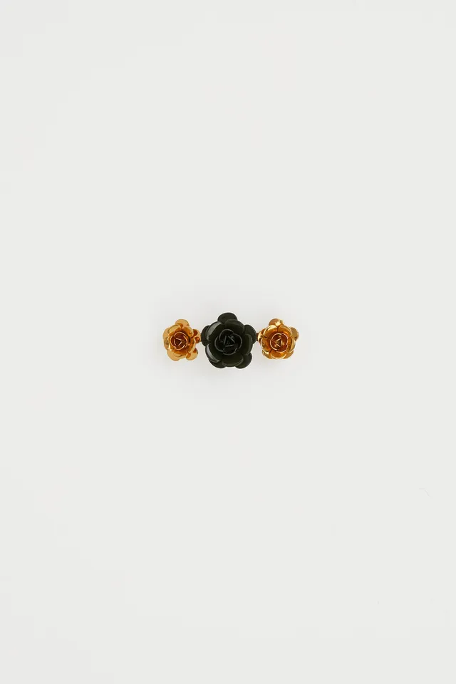 Patou JW091 broche fleur Winter Moss doré