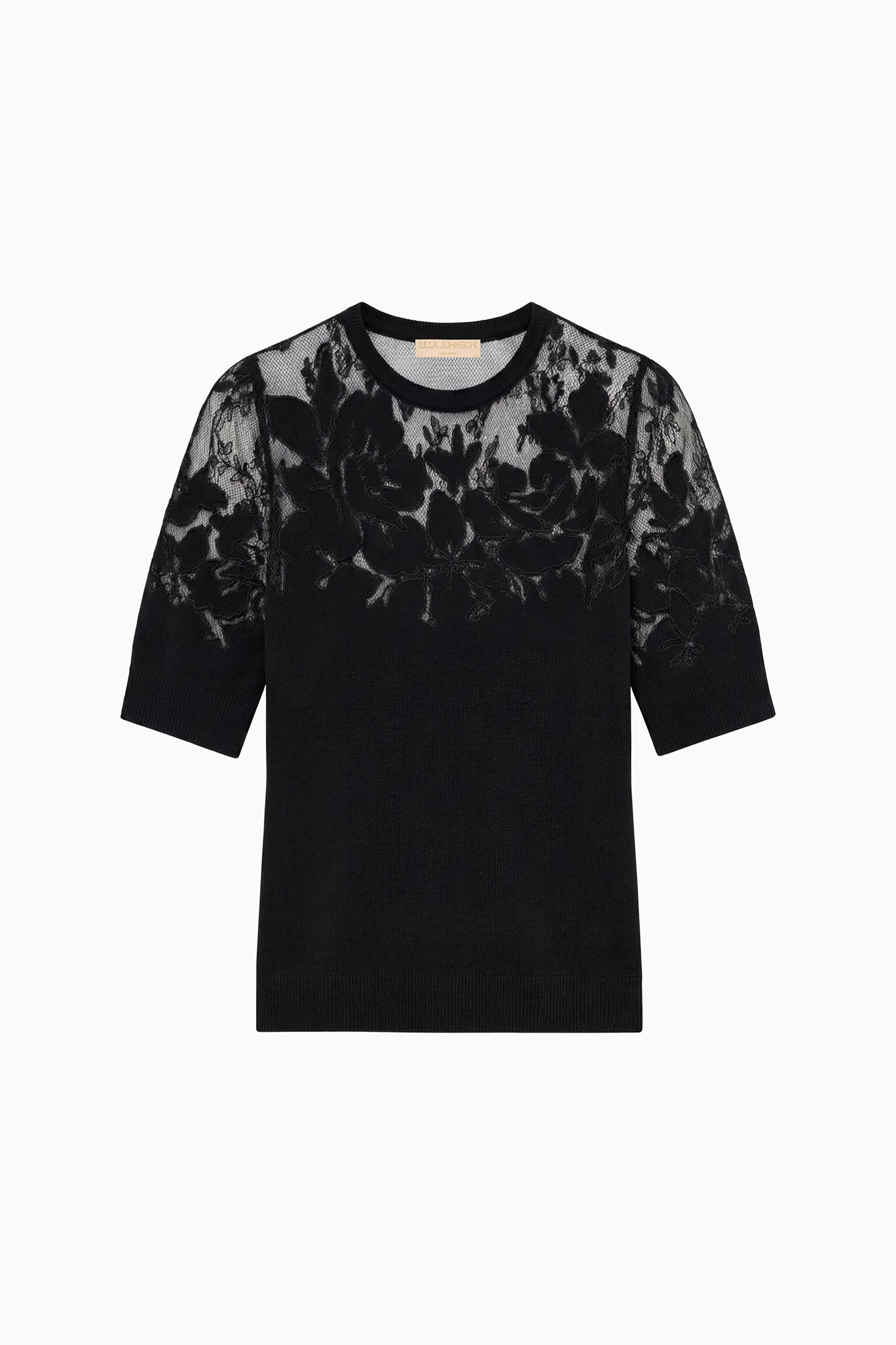 Ulla Johnson Ella FA260719 haut dentelle Noir merinos