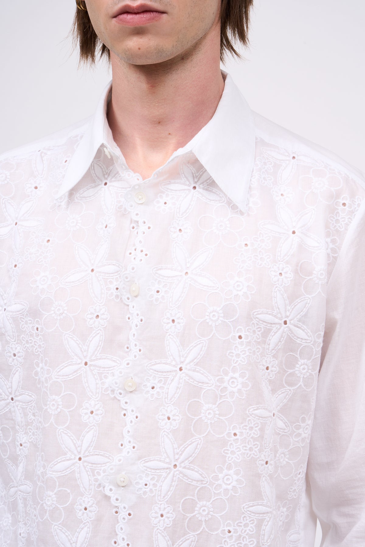 Paul & Joe STEWART chemise brodée voile de coton florale
