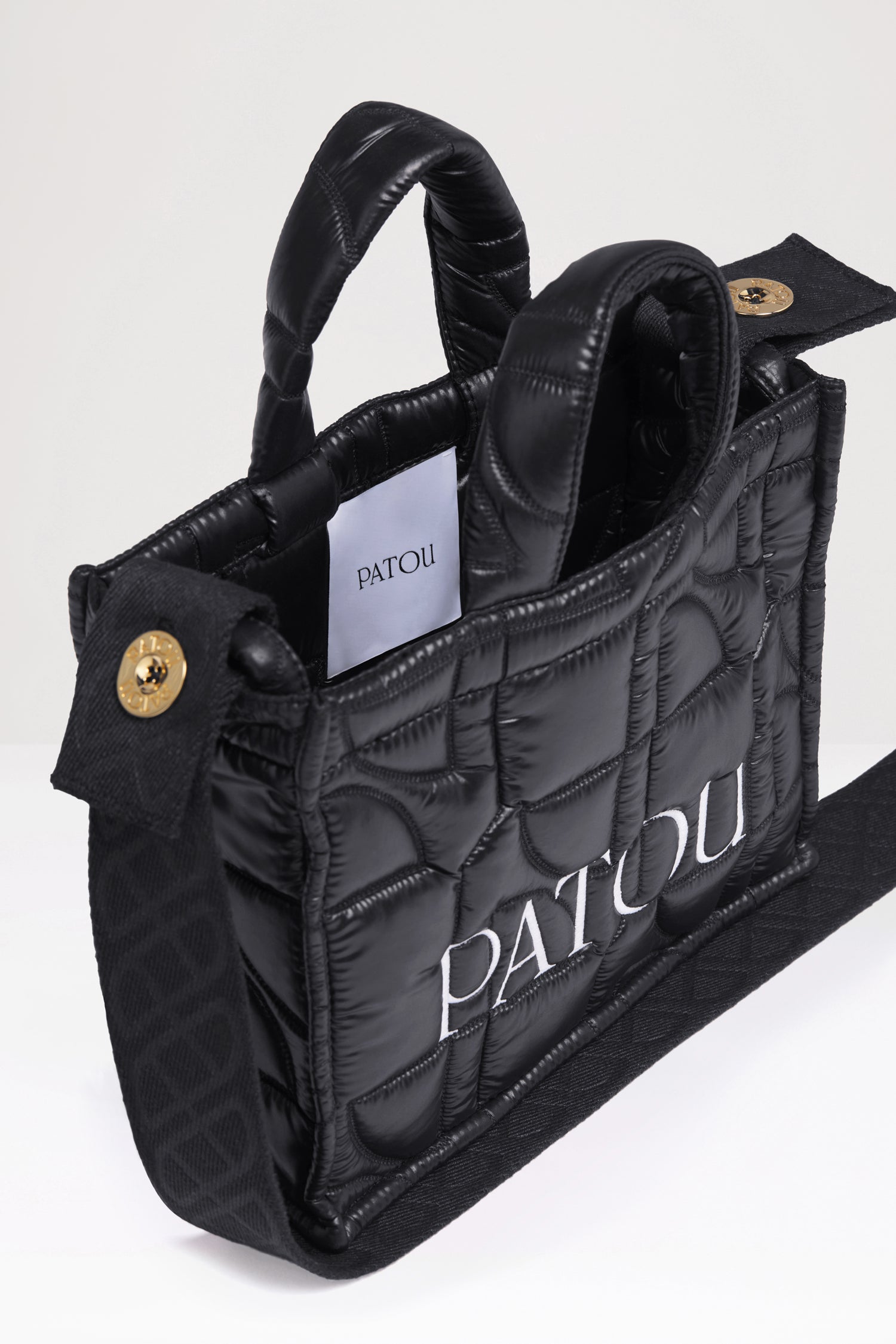 Patou AC025 sac cabas tote matelassé noir polyamide recyclé