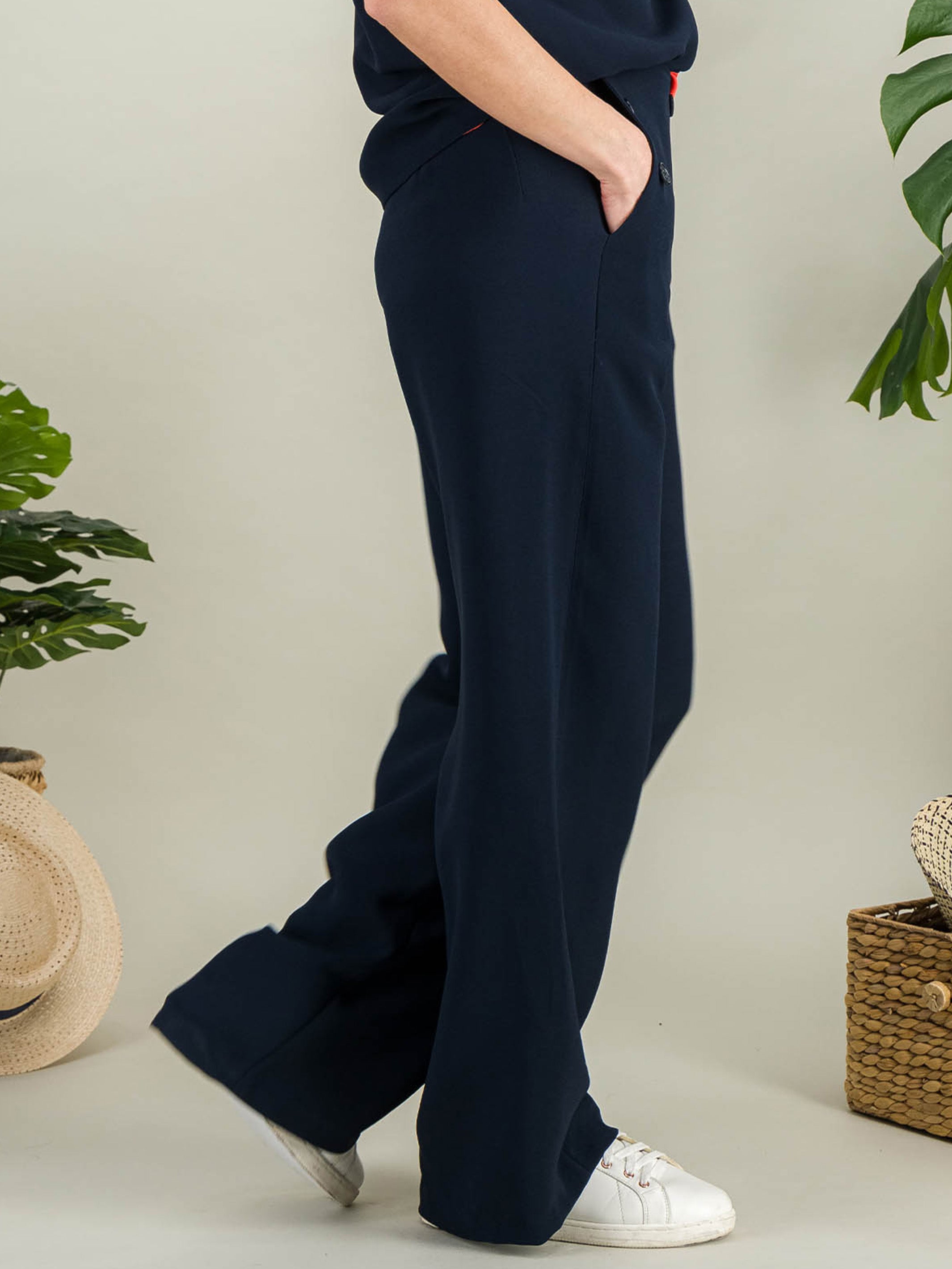 Anahide Saint André Matelot pantalon large bleu marine 34