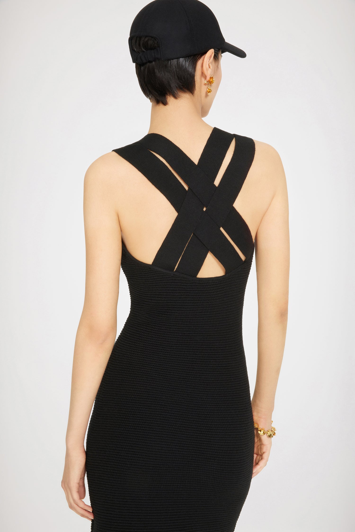 Patou H22KN0988054999B robe midi maille laine noire