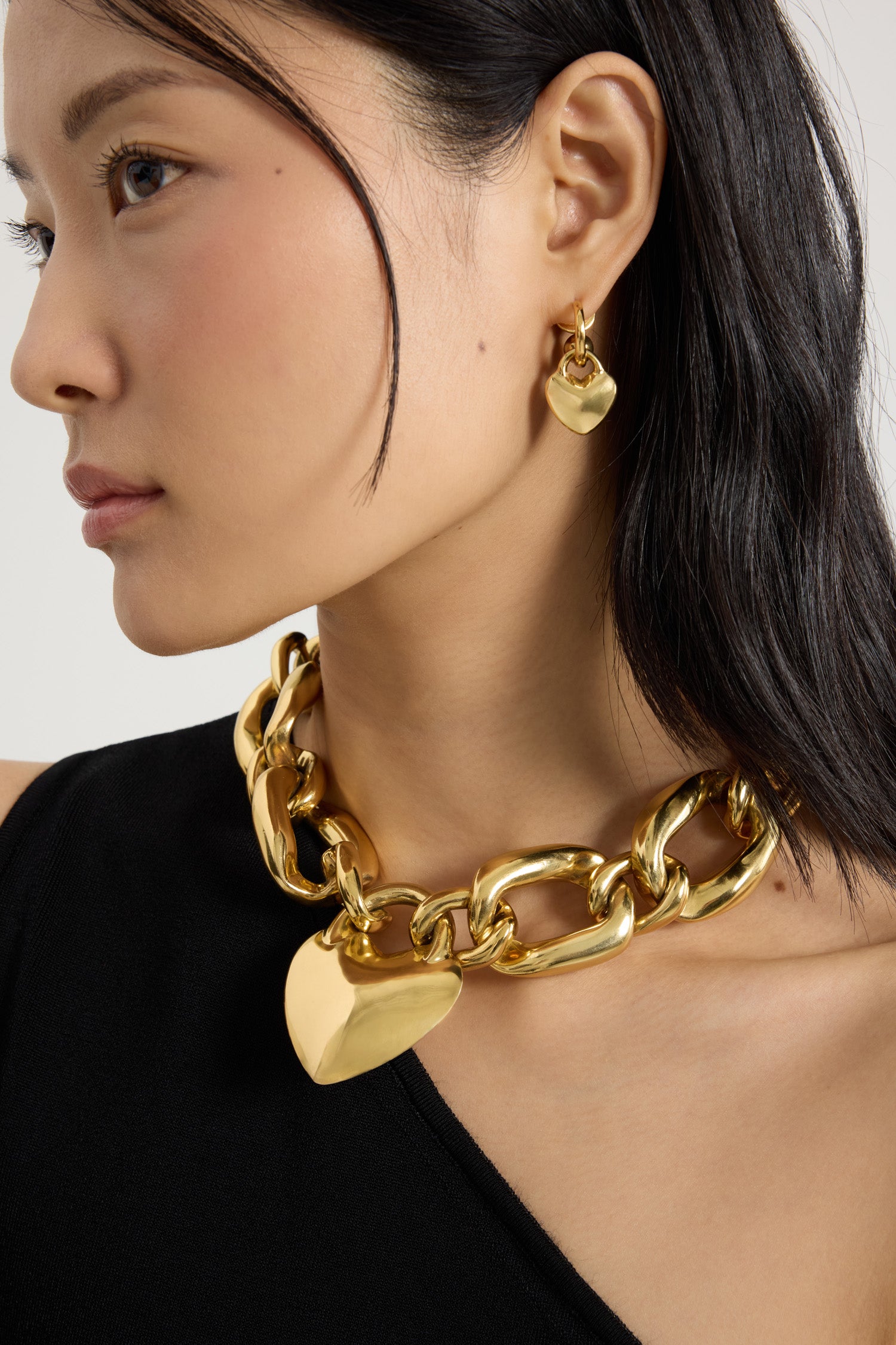 Patou JW154 collier chaîne laiton Doré TU coeur
