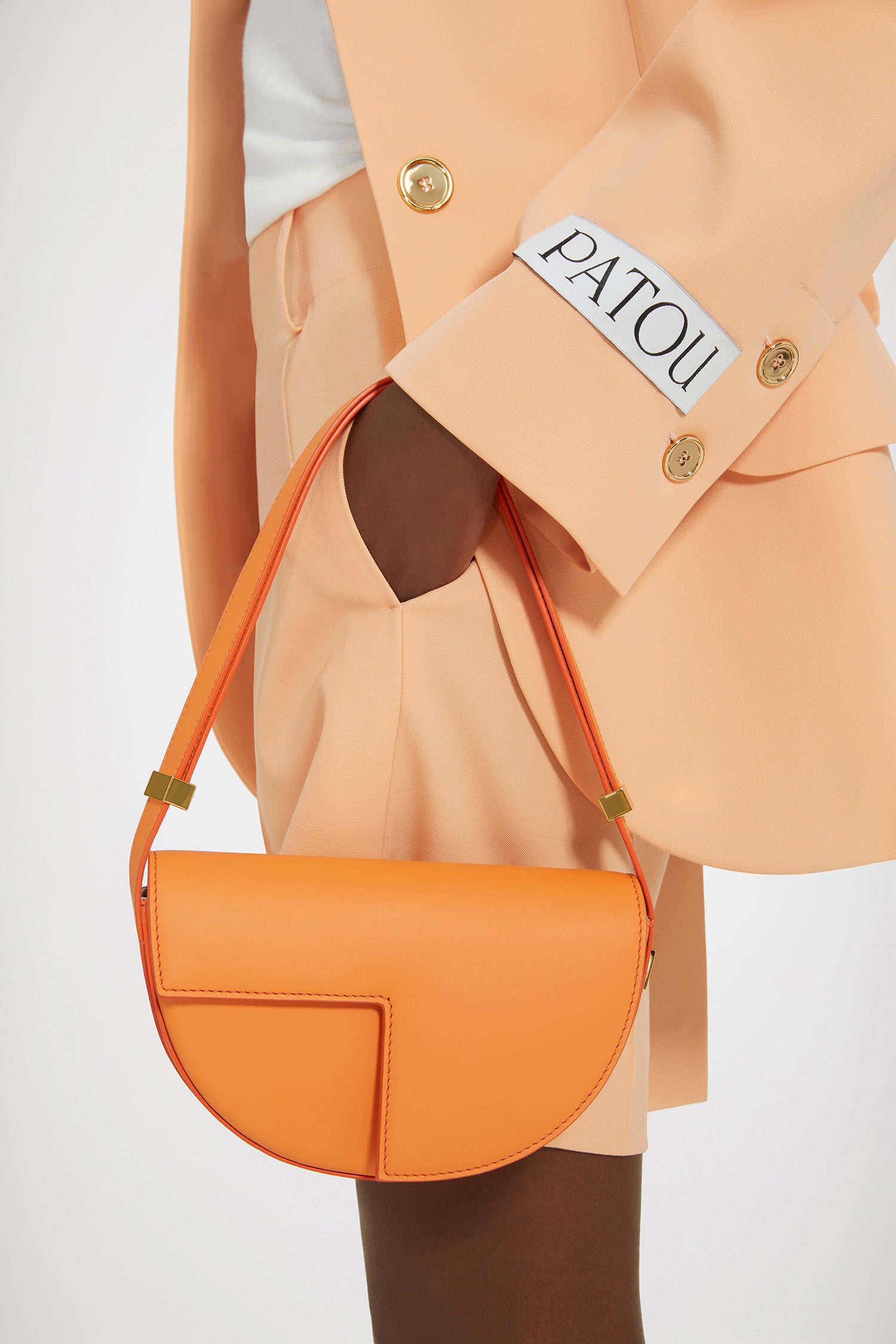 Patou Le Petit Patou sac cuir Bright Orange TU 20 cm