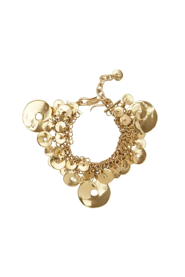 Alemaïs Atomic Chain bracelet disques laiton taille unique