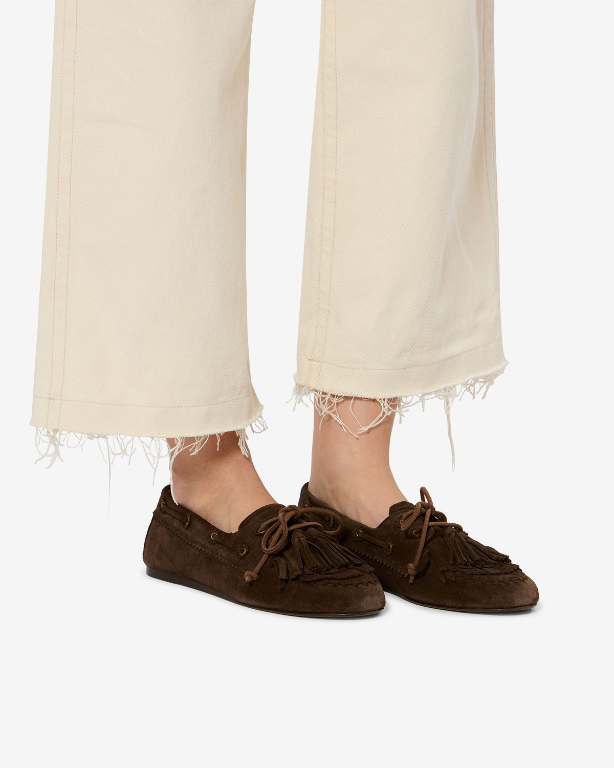 Isabel Marant Fersi mocassins cuir velours chocolat