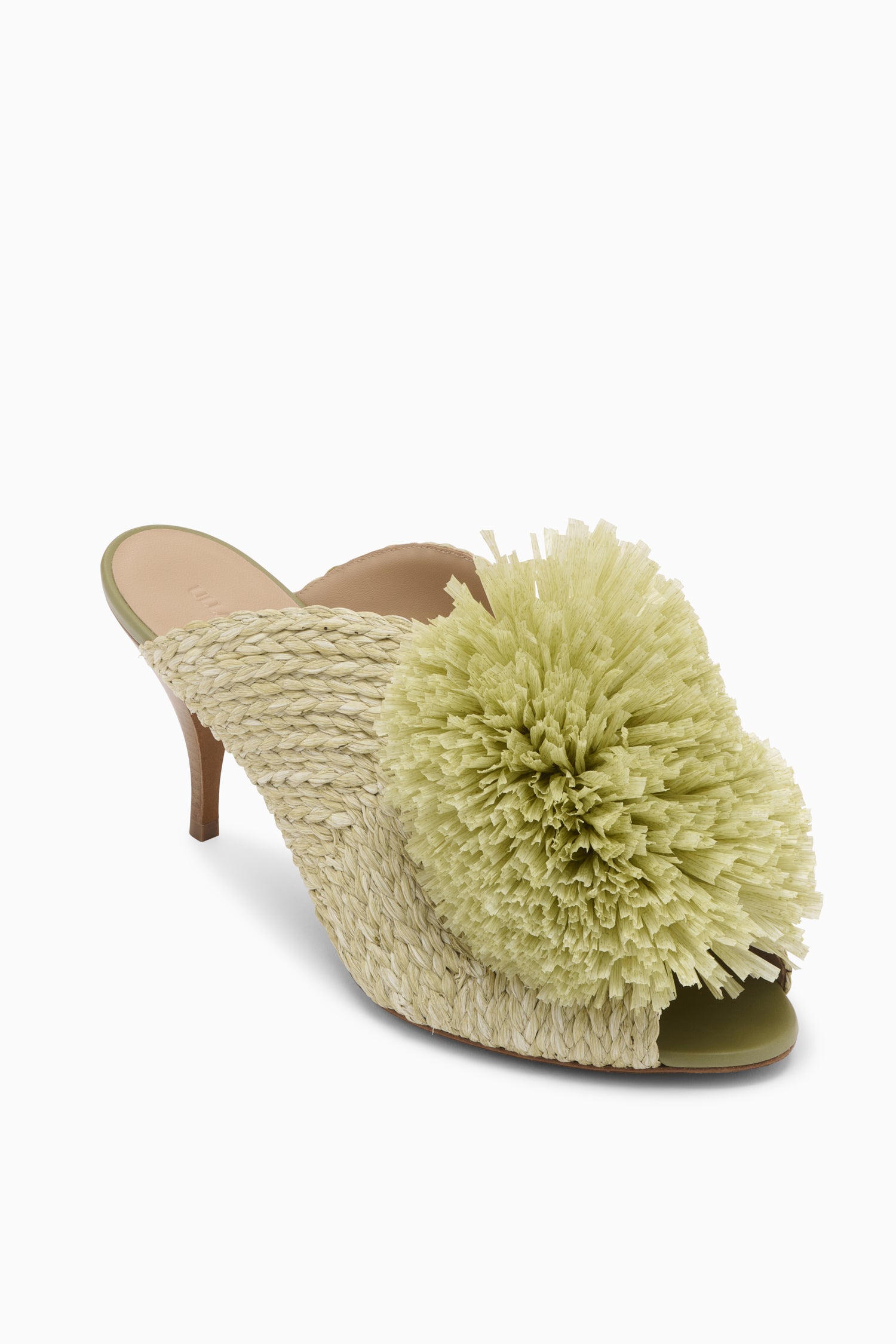 Ulla Johnson Raffia SP271008 mule raphia Olive talon 75mm