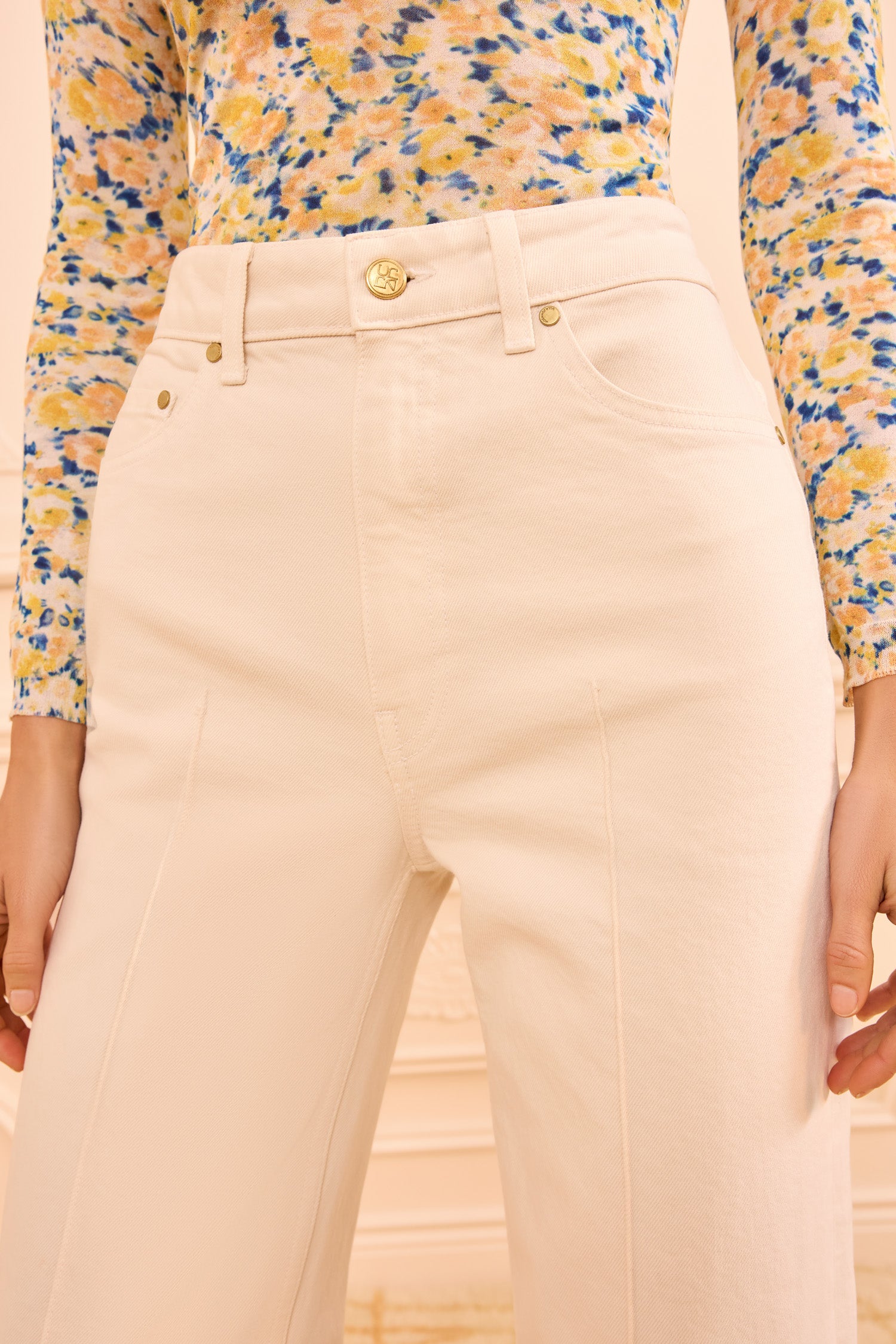 Ulla Johnson Genevieve jean large blanc Cowrie 33