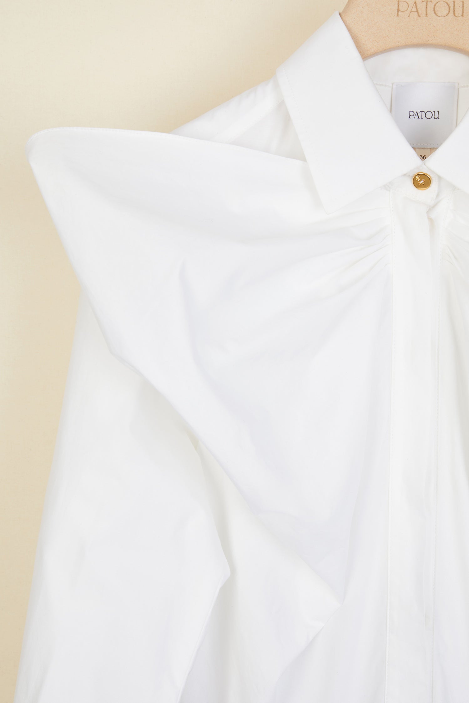 Patou DR033 robe coton noir blanc col lavallière poches