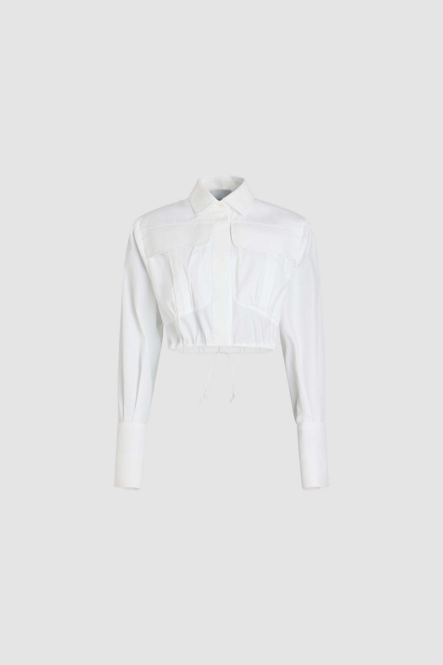 Patou BL040 chemise crop popeline coton bio blanche