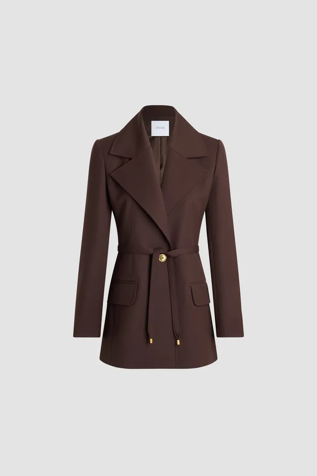 Patou JA0610103812L veste longue Smoked Ebony laine