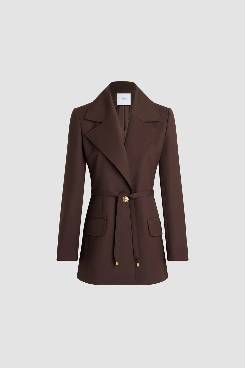 Patou JA0610103812L veste longue Smoked Ebony laine