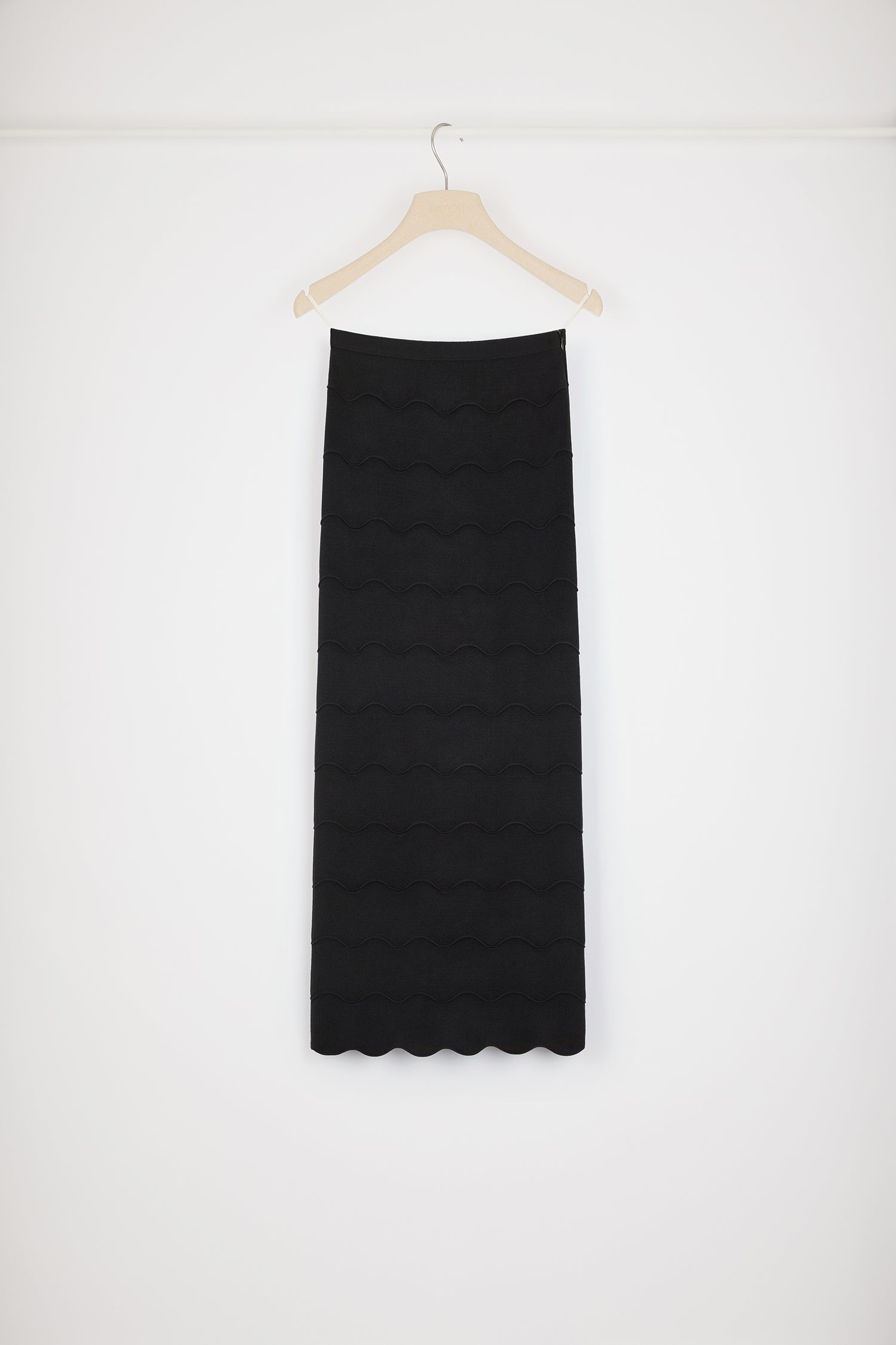 Patou Wave jupe crayon midi KN174 maille Milano noire