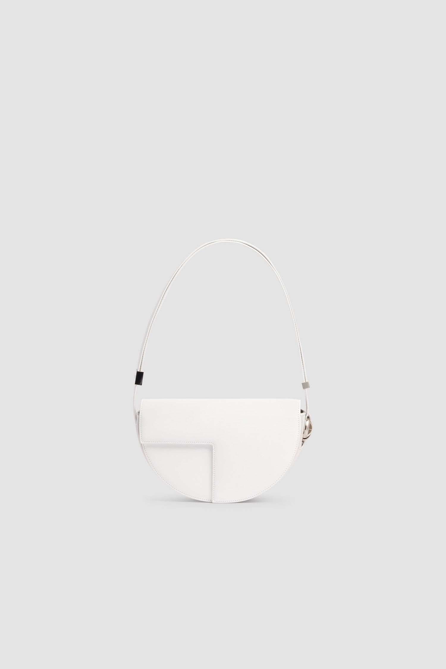 Patou Le Patou BA022 sac cuir blanc demi-lune White Silver TU
