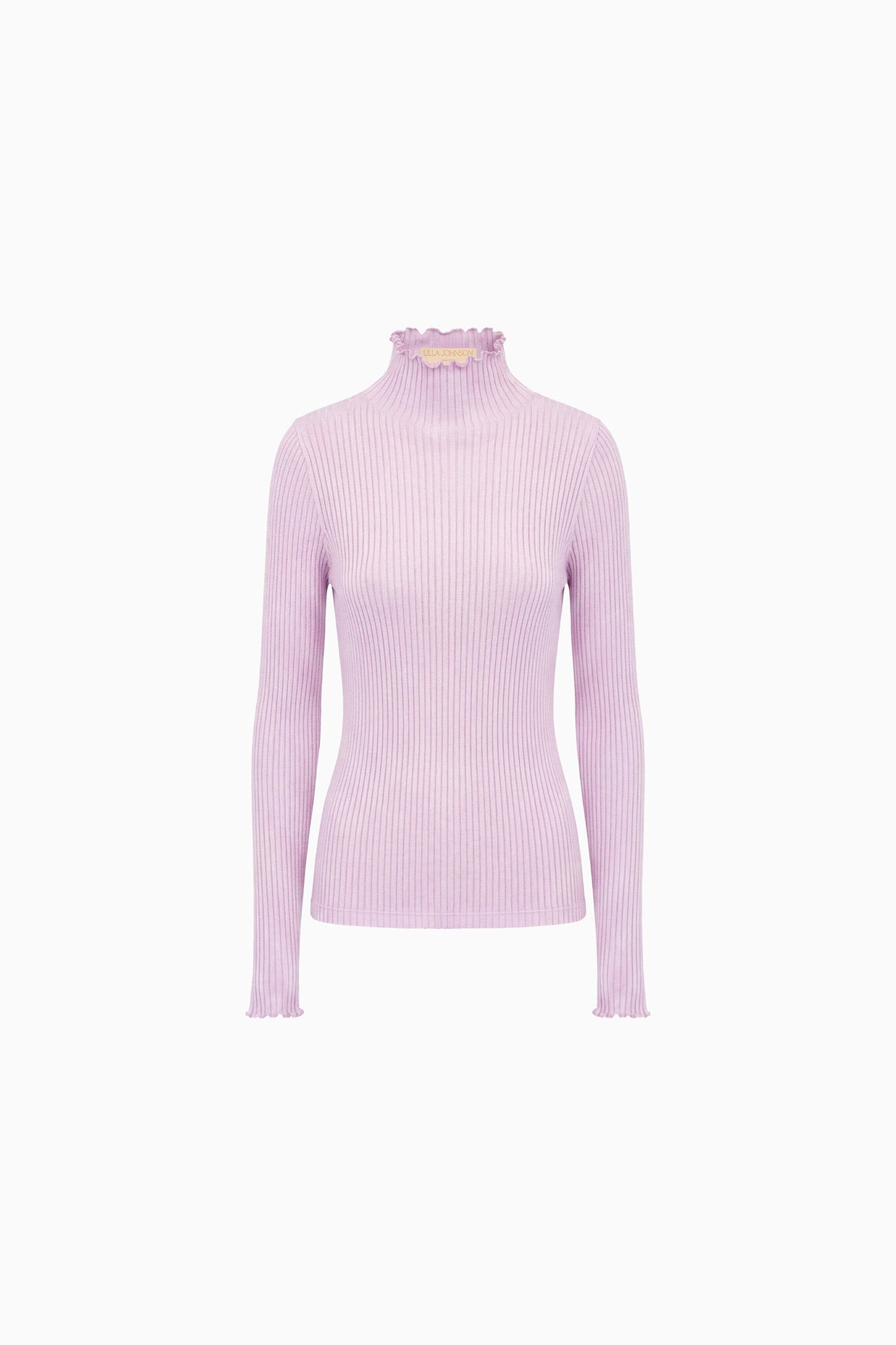 Ulla Johnson Evie Turtleneck Top haut Lilac soie