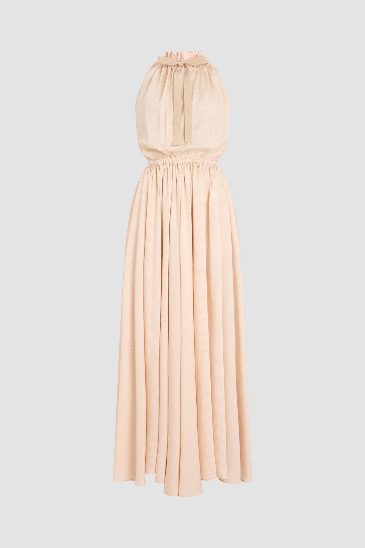 Patou DR24802515971 robe longue voile rayée abricot