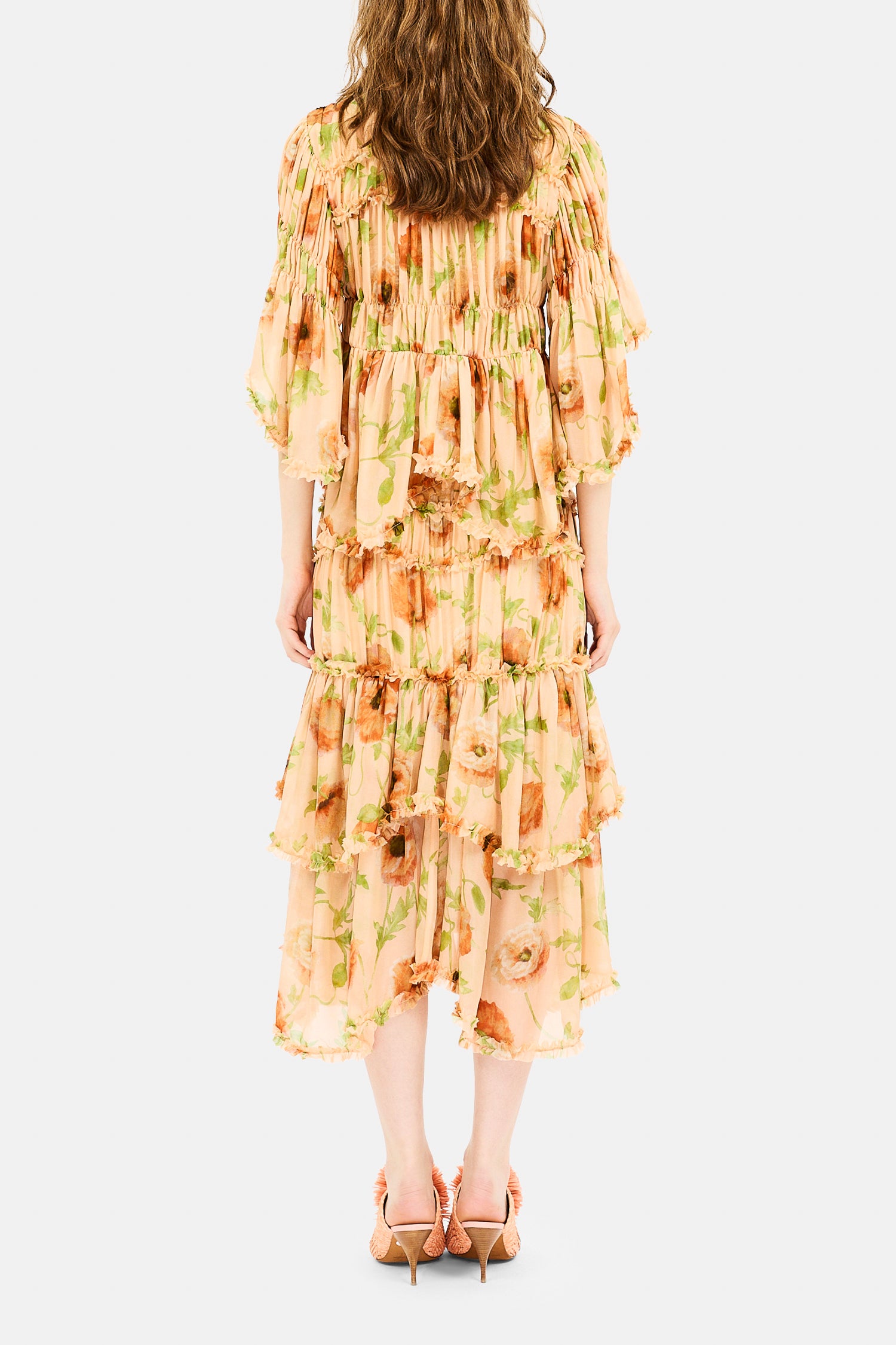 Ulla Johnson Lenore Jupe Midi Soie Rosaline Fleurie