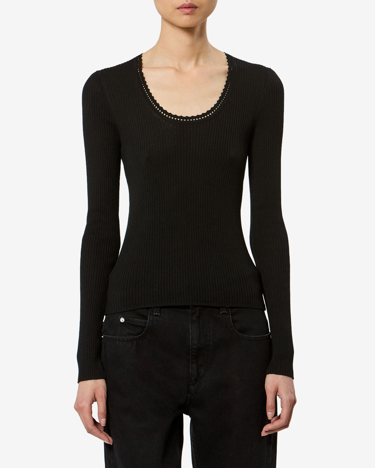 Isabel Marant Selenie pull noir soie coton
