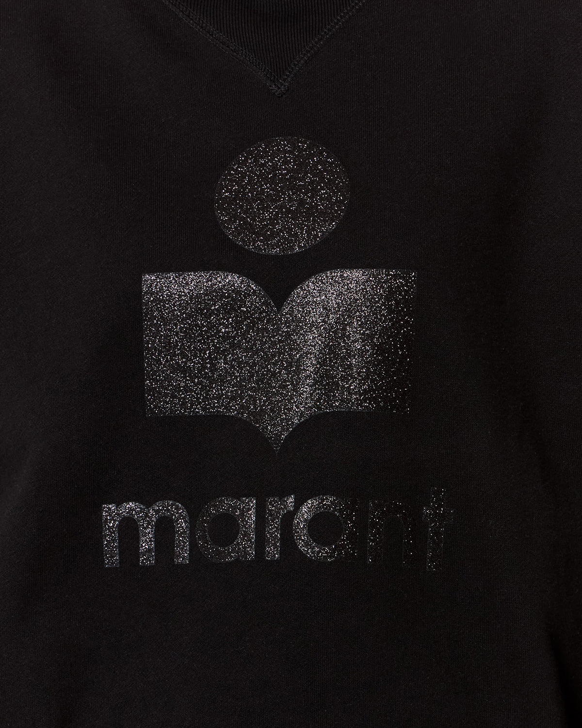 Isabel Marant Moby sweatshirt noir coton logo glitter