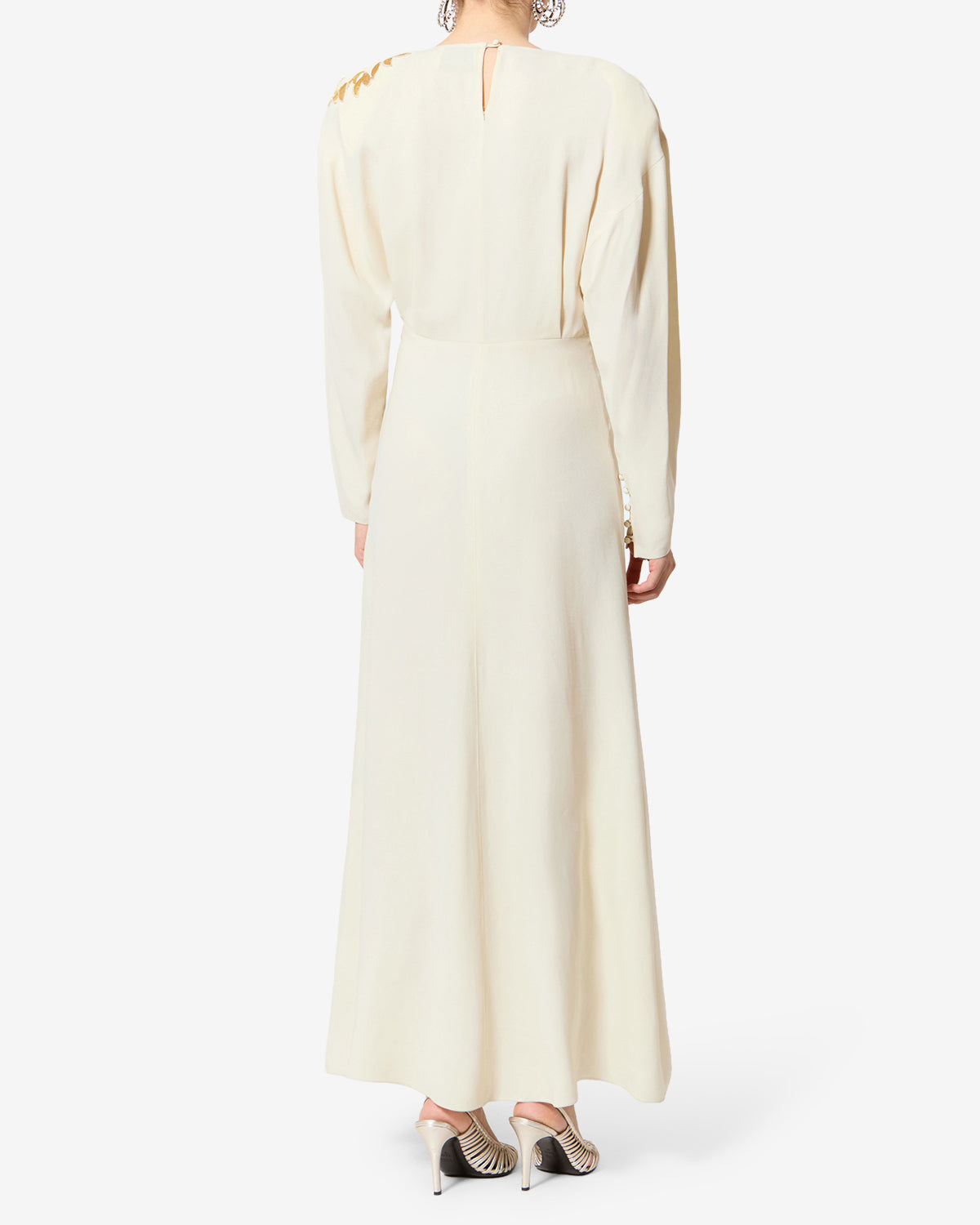 Isabel Marant Samsha robe longue écru brodée sequins