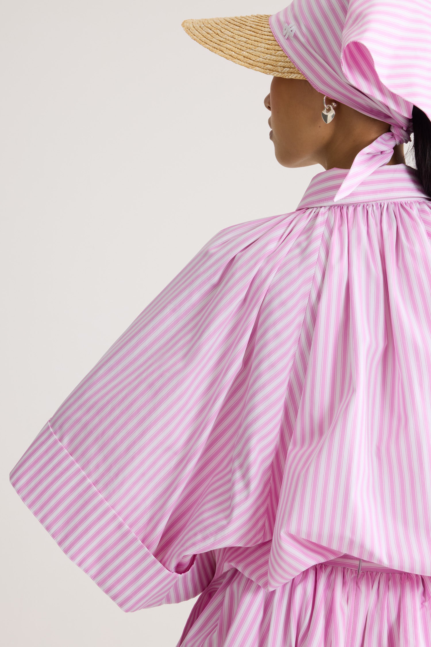 Patou Blouse rayée volumineuse coton bio Bougainvillea