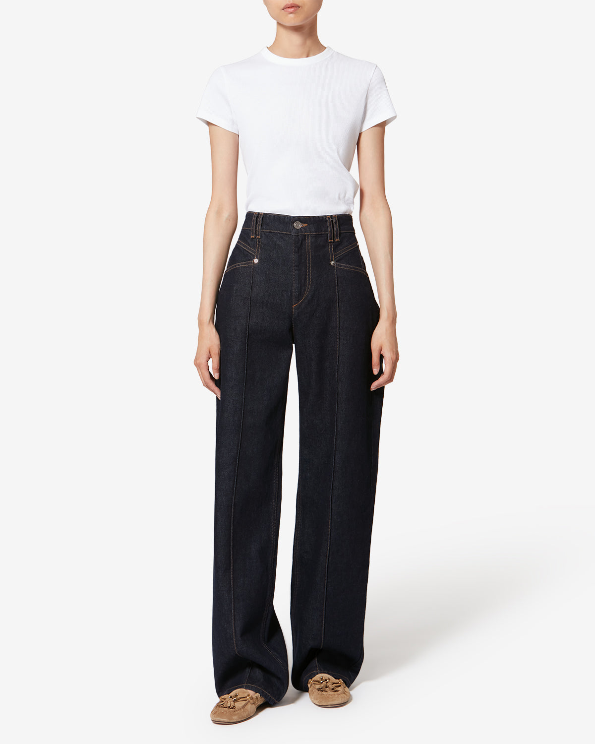 Isabel Marant Drolane Jean Droit Foncé Nuit Denim Coton