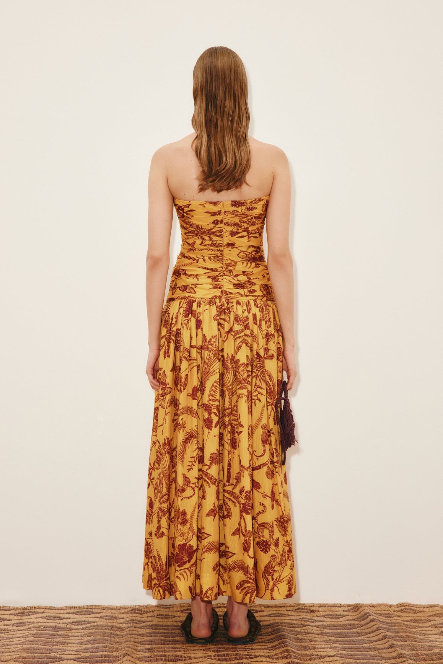 Alemais Banana Blossom robe bustier longue ramie