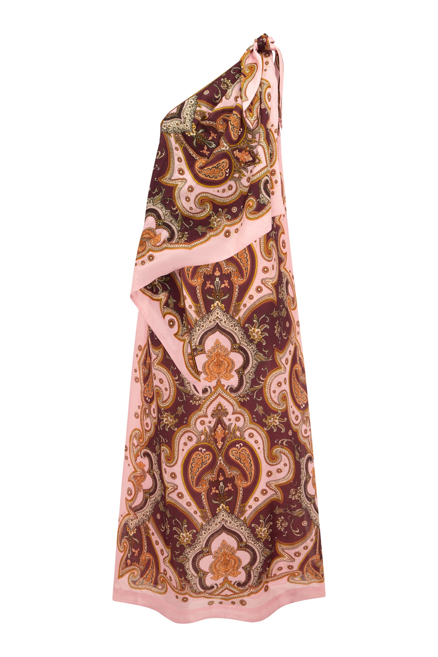 Alemäis Porter robe midi une épaule viscose lin