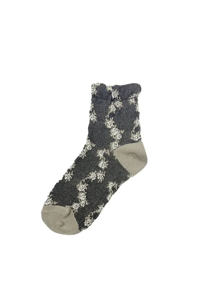 PAUL & JOE Chaussettes femme à fleurs chaussettes noir 36-39