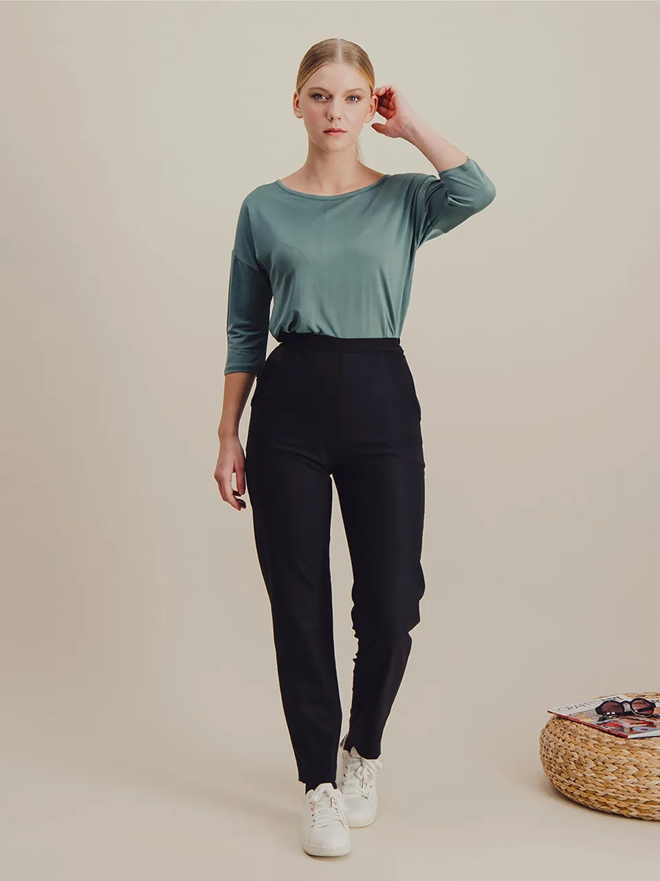 Anahide Saint André ZEPHYR pantalon laine noir