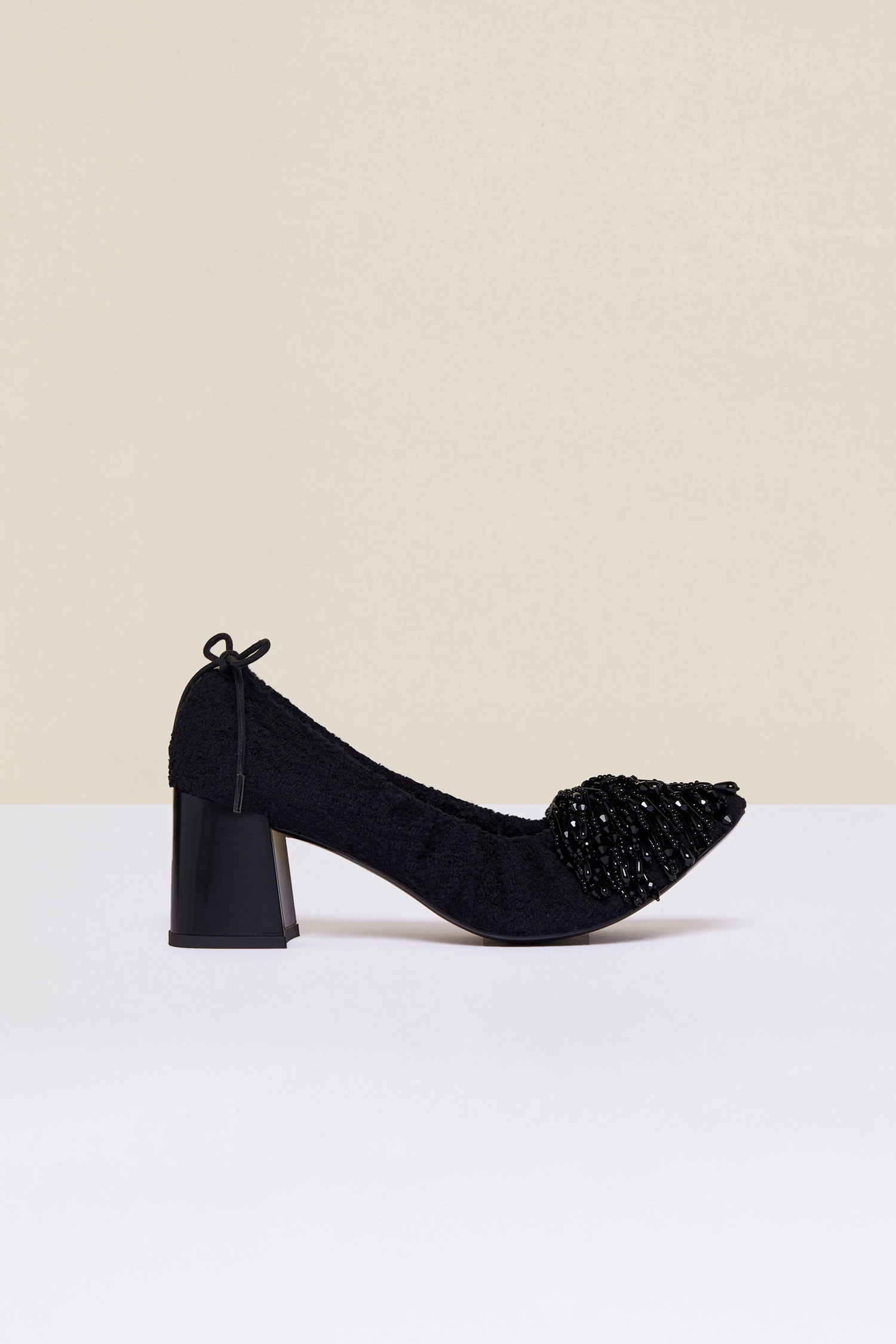 Patou FO005 escarpins tweed perles Noir 35-42