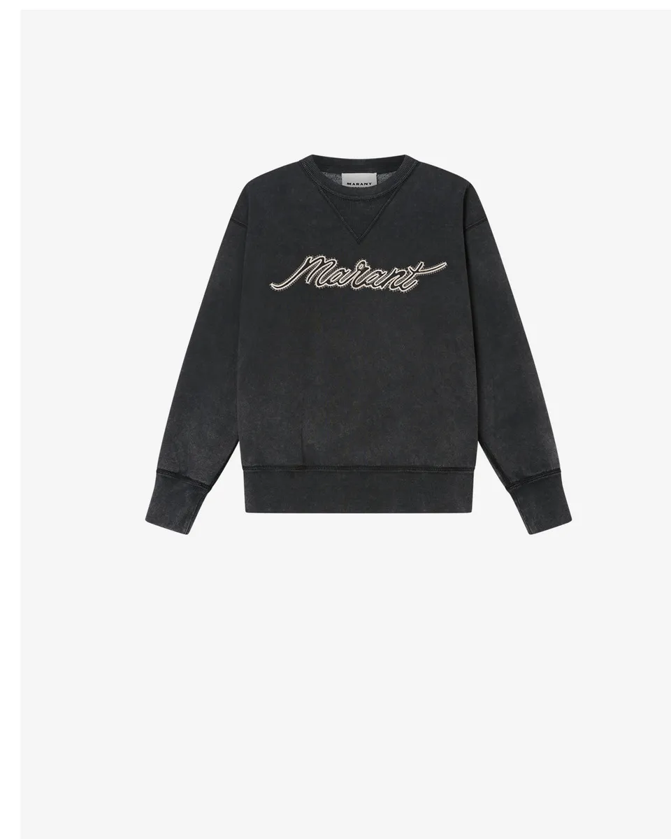Isabel Marant Rise SW0061 sweat coton noir délavé