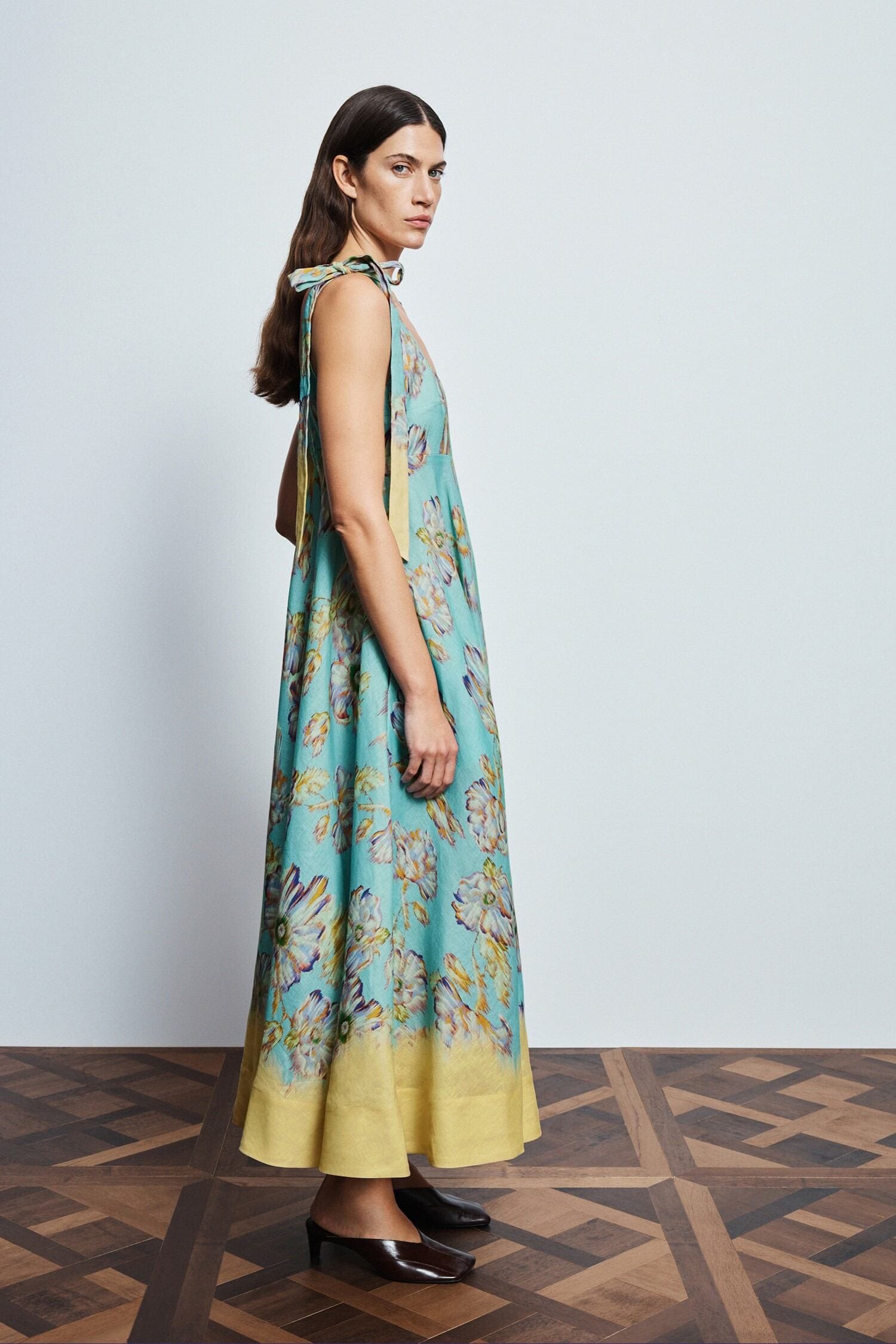 Alemäis Jerry Ballet robe midi lin fleurie poches