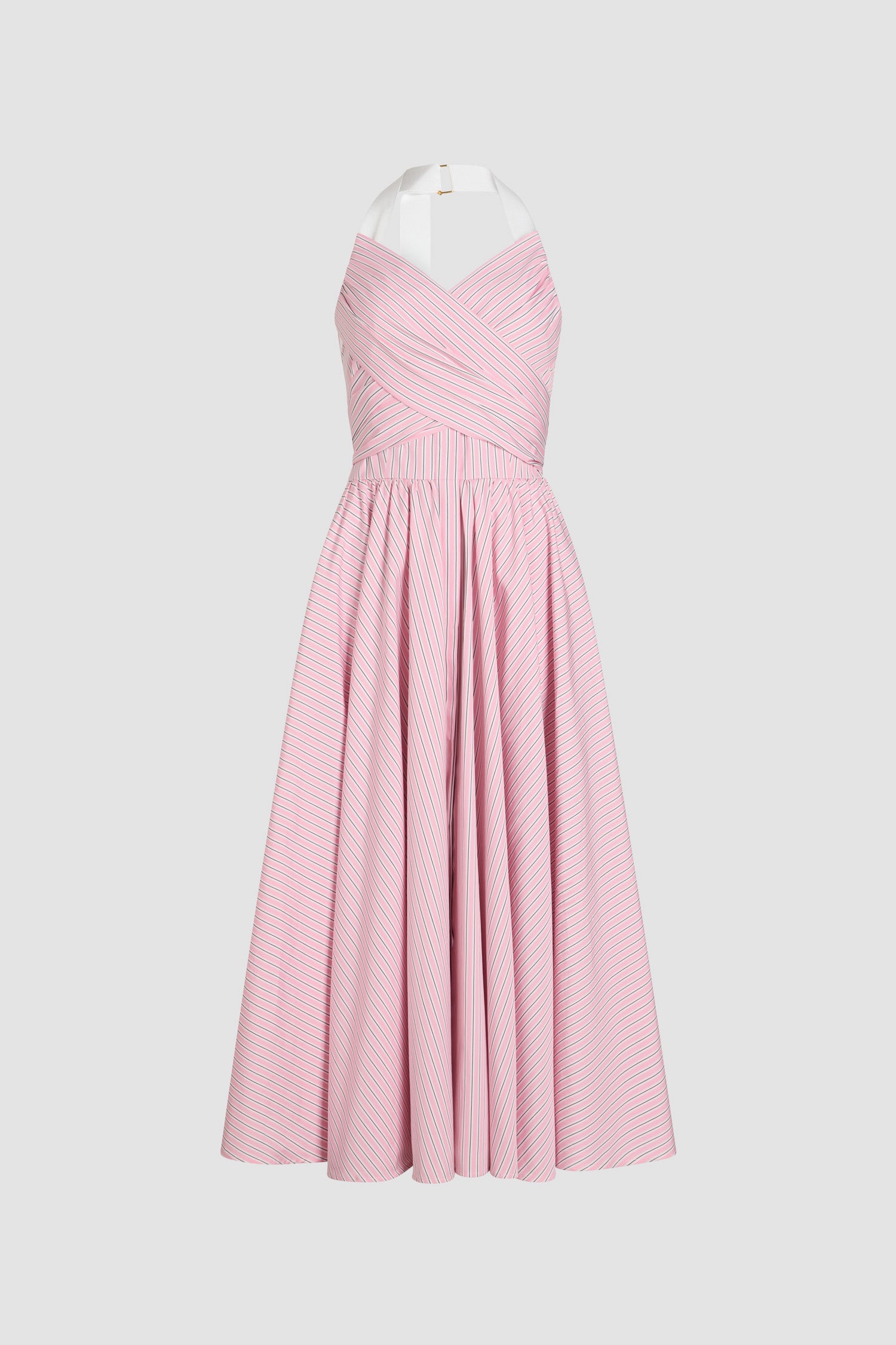 Patou P25DR187 robe maxi halter coton bio Primrose Pink Stripes