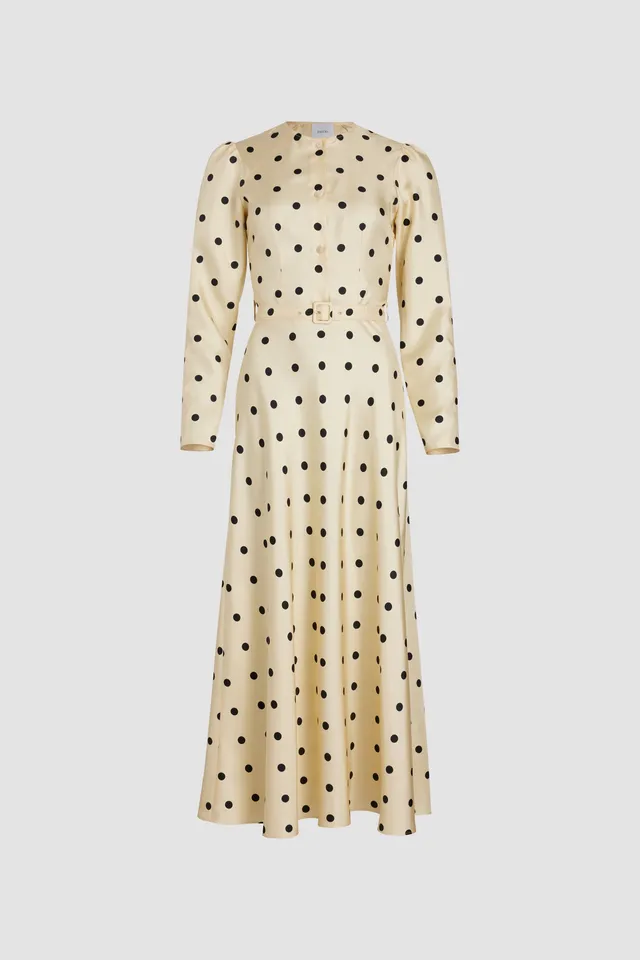 Patou DR147 robe maxi soie bio pois Angora Dots