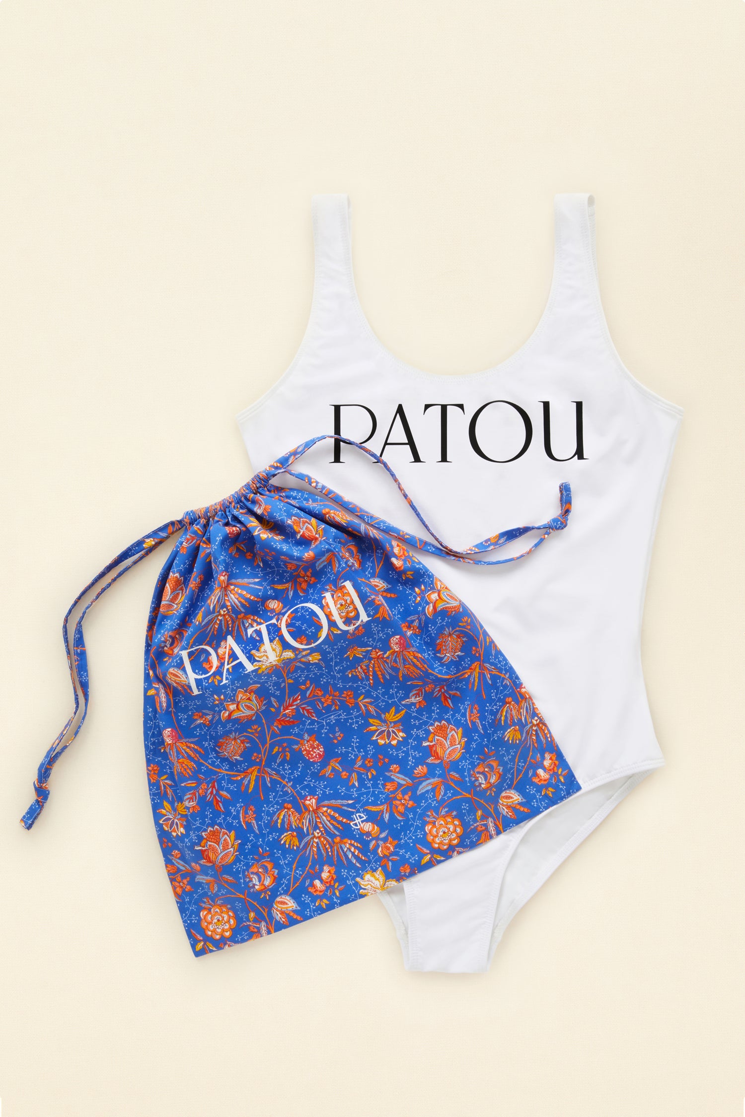 Patou A21SW0010093001W maillot une pièce blanc dos nu logo