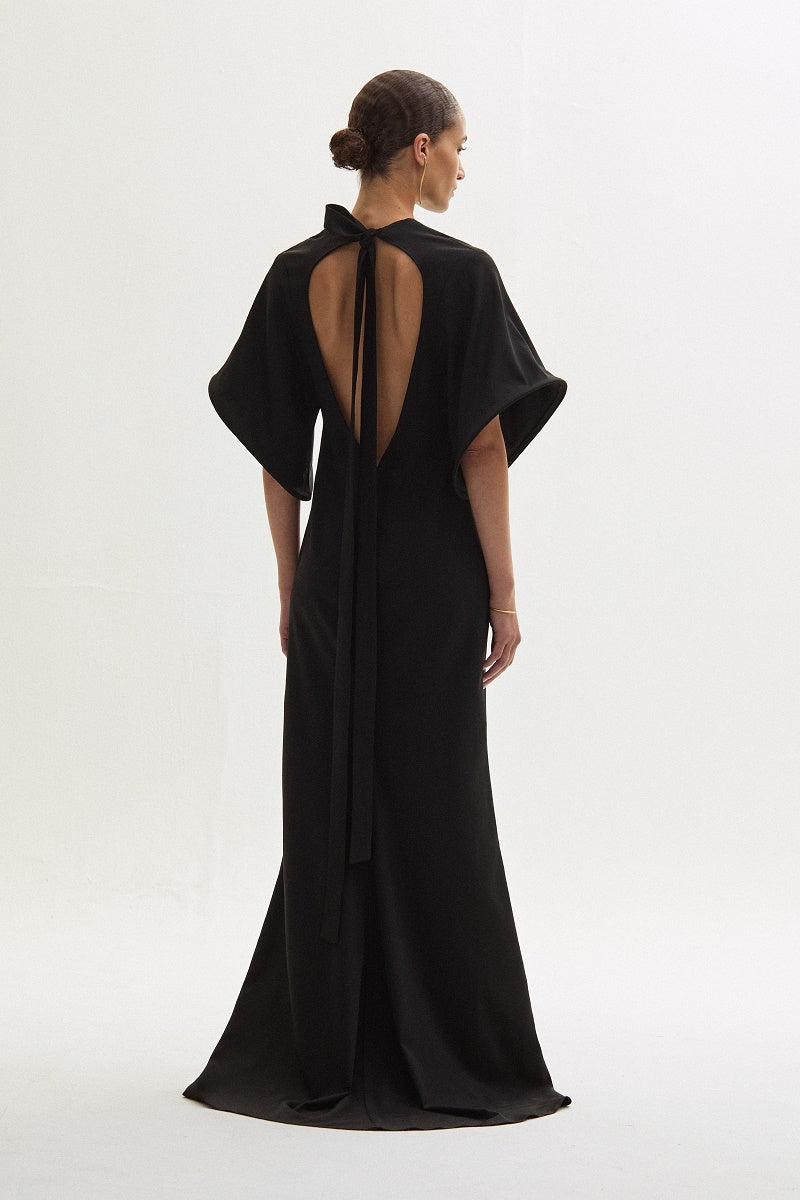 ATU Body Couture Long and formal robe longue noire coton dos ouvert