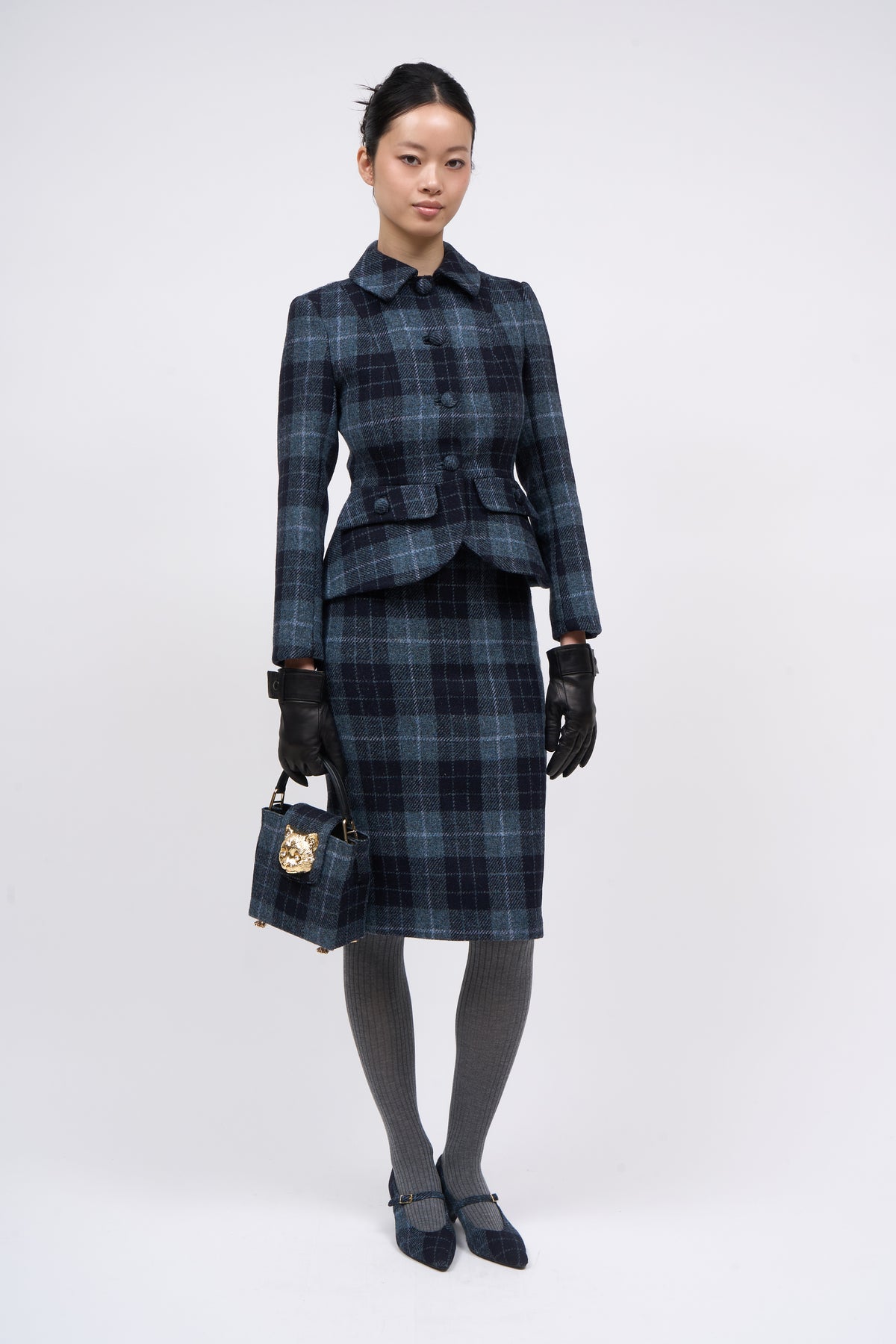 Paul & Joe Veste Célimène Harris Tweed Carreaux cintrée