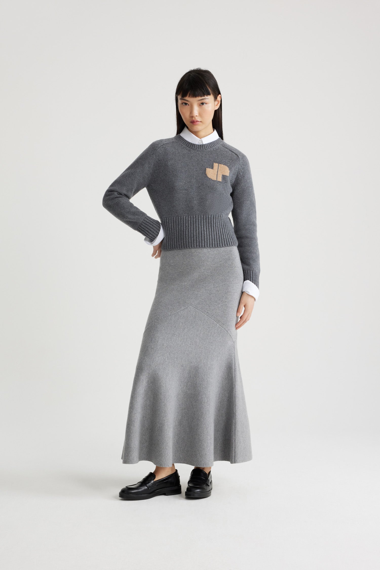 Patou KN202 pull JP gris Storm laine cachemire